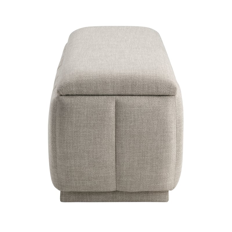 Lexicon Maize Textured Lift Top Storage Bench in Taupe