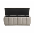 Lexicon Maize Textured Lift Top Storage Bench in Taupe