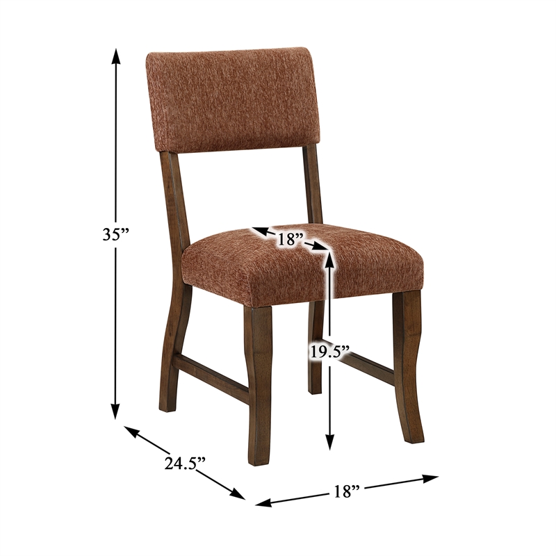 Lexicon Aiden Chenille Side Chair in Rust