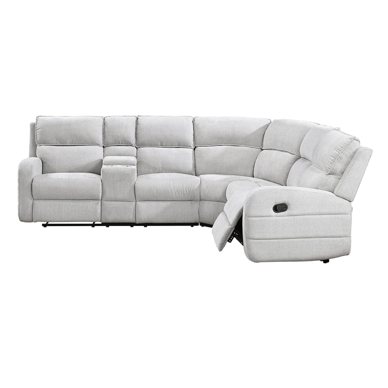Lexicon Thorne Chenille 3-Piece Sectional with Left Console in Light Gray