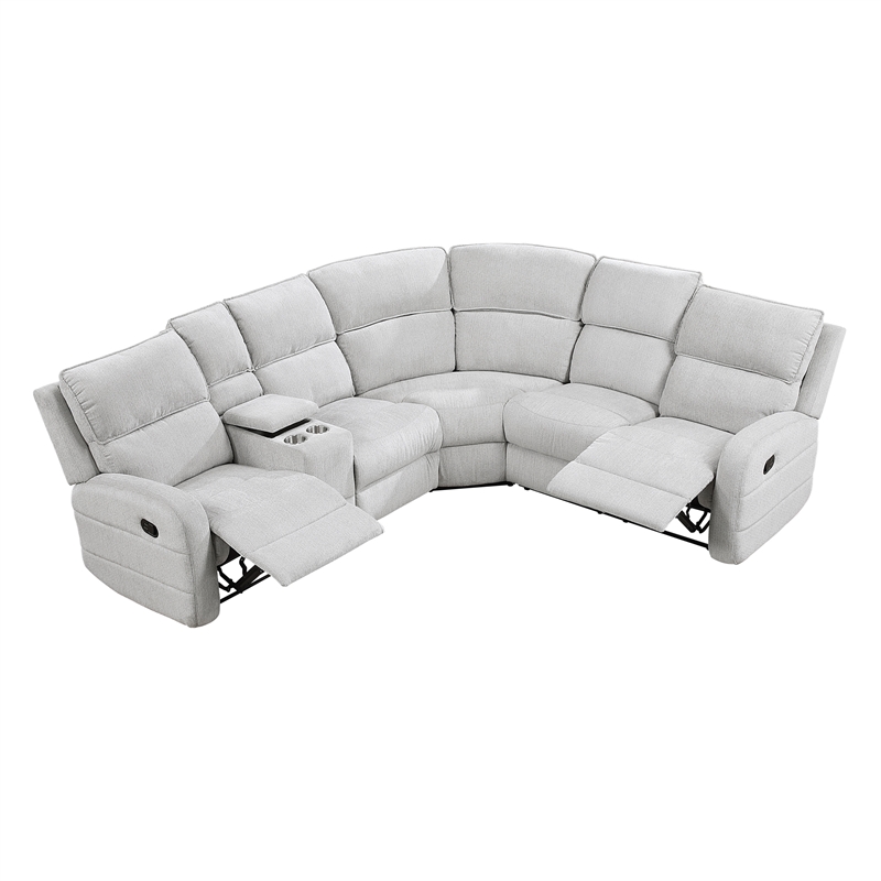 Lexicon Thorne Chenille 3-Piece Sectional with Left Console in Light Gray