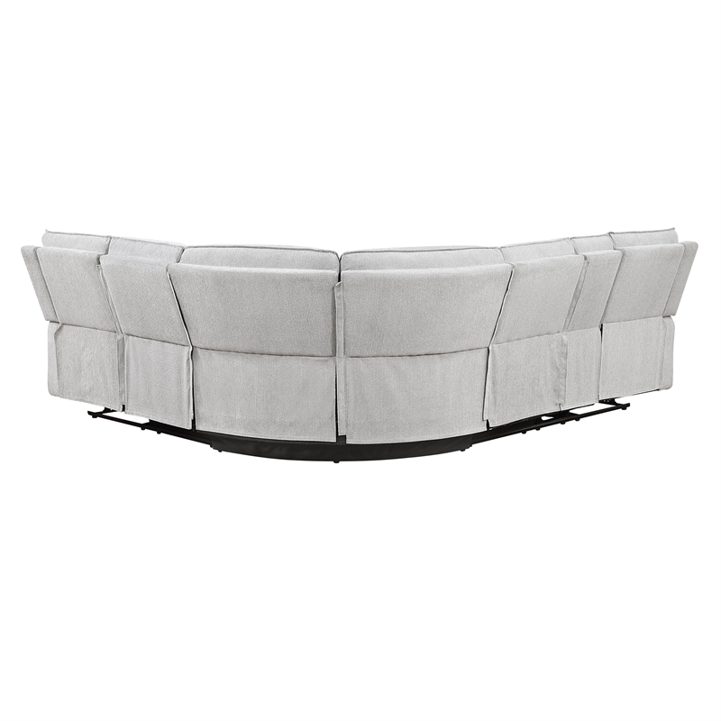 Lexicon Thorne Chenille 3-Piece Sectional with Left Console in Light Gray
