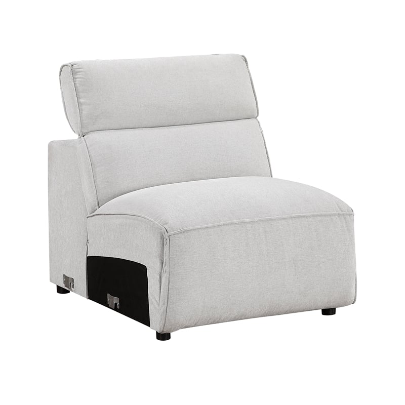 Lexicon Phoebe Microfiber (2/3)Armless Chair in Light Gray