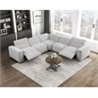 Lexicon Phoebe Microfiber (2/3)Armless Chair in Light Gray