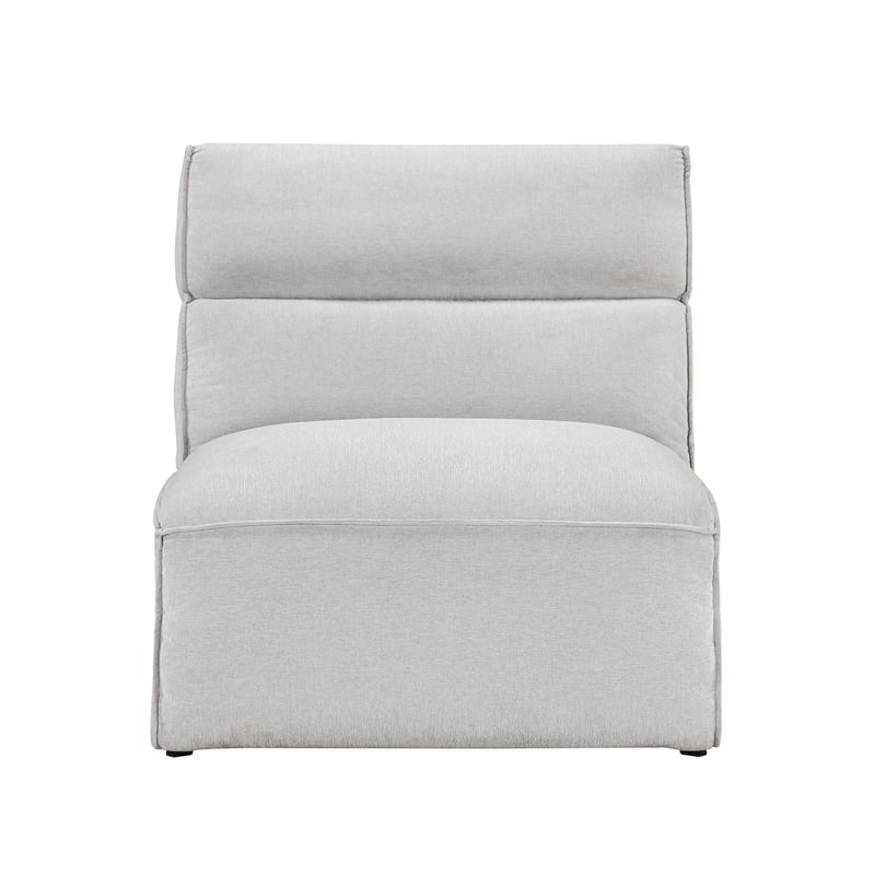 Lexicon Phoebe Microfiber (2/3)Armless Chair in Light Gray