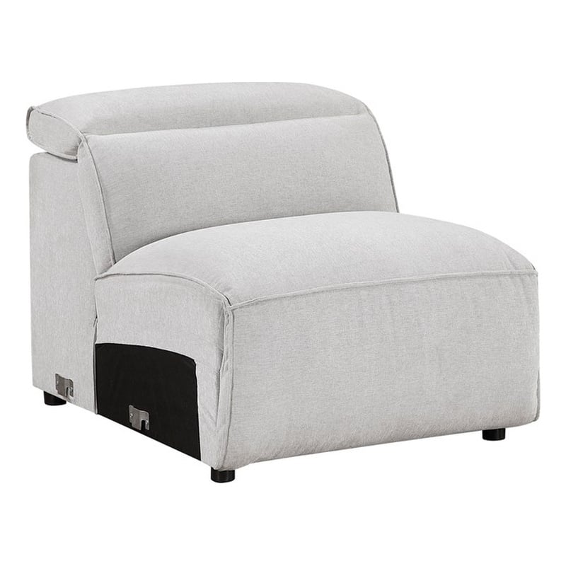Lexicon Phoebe Microfiber (2/3)Armless Chair in Light Gray