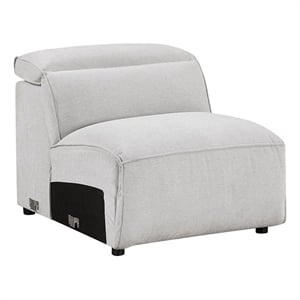 Lexicon Phoebe Microfiber (2/3)Armless Chair in Light Gray