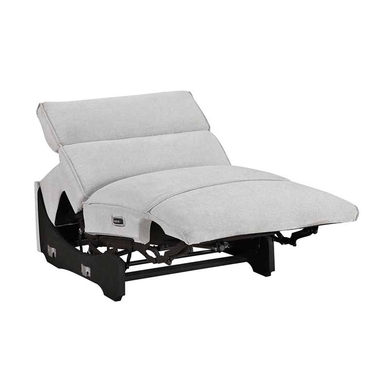 Lexicon Phoebe Microfiber (4/5) Power Reclining Armless Chair in Light Gray