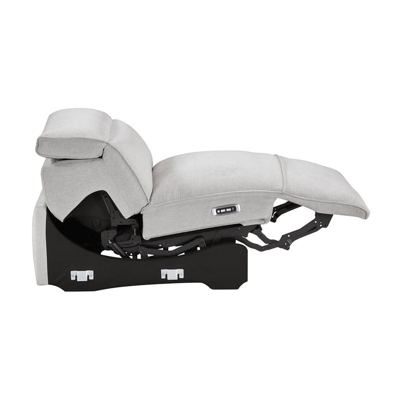 Lexicon Phoebe Microfiber (4/5) Power Reclining Armless Chair in Light Gray