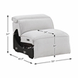 Lexicon Phoebe Microfiber (4/5) Power Reclining Armless Chair in Light Gray