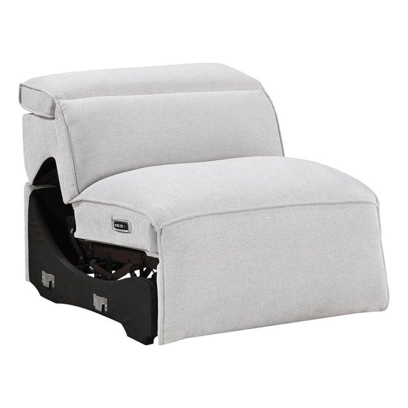 Lexicon Phoebe Microfiber (4/5) Power Reclining Armless Chair in Light Gray