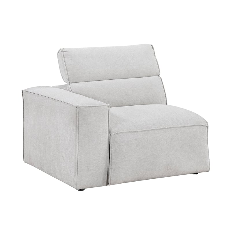 Lexicon Phoebe Microfiber (1/2) Power Left Side Reclining Chair in Light Gray