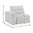Lexicon Phoebe Microfiber (1/2) Power Left Side Reclining Chair in Light Gray