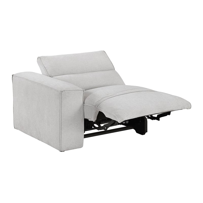 Lexicon Phoebe Microfiber (1/2) Power Left Side Reclining Chair in Light Gray