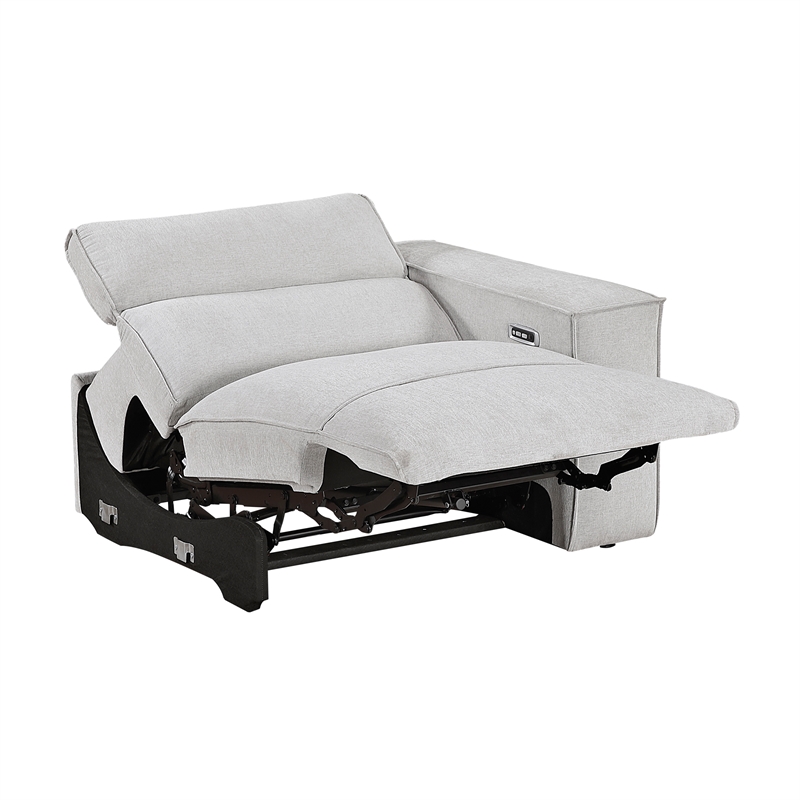 Lexicon Phoebe Microfiber (2/2) Power Right Side Reclining Chair in Light Gray