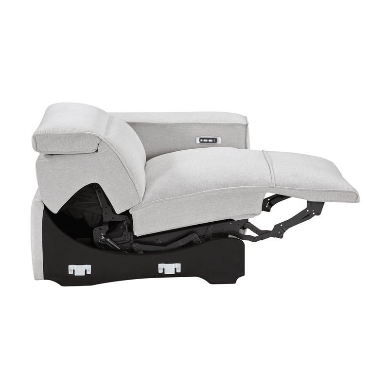 Lexicon Phoebe Microfiber (2/2) Power Right Side Reclining Chair in Light Gray