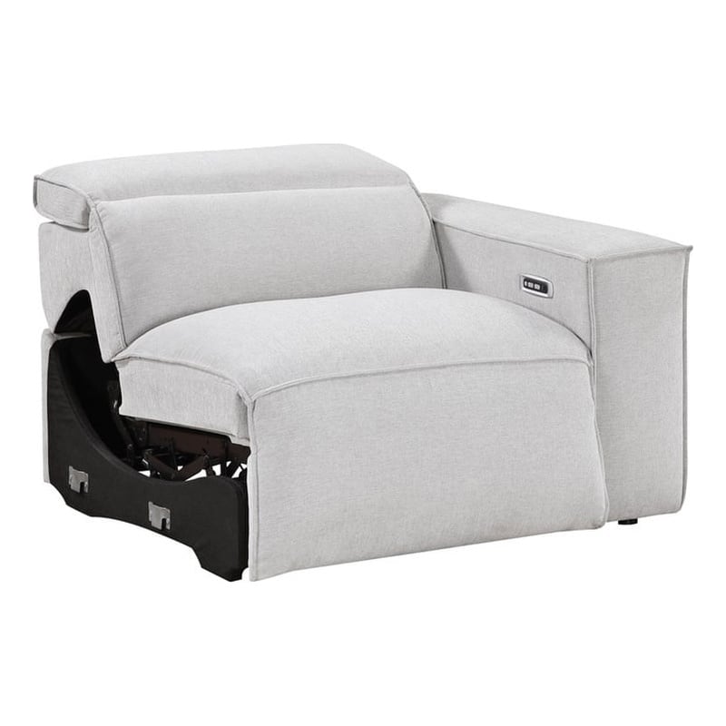 Lexicon Phoebe Microfiber (2/2) Power Right Side Reclining Chair in Light Gray