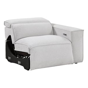 Lexicon Phoebe Microfiber (2/2) Power Right Side Reclining Chair in Light Gray