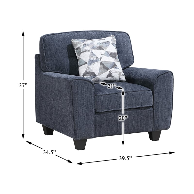 Lexicon Bennett Chenille Chair in Blue