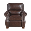 Lexicon Remington Leather Push Back Reclining Chair in Brown