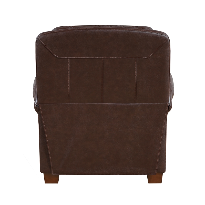 Lexicon Remington Leather Push Back Reclining Chair in Brown