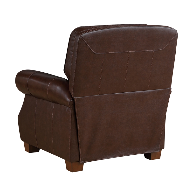 Lexicon Remington Leather Push Back Reclining Chair in Brown