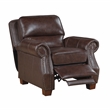 Lexicon Remington Leather Push Back Reclining Chair in Brown