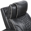 Lexicon Apex Leather Power Double Reclining Sofa with Power Headrests in Black
