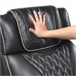 Lexicon Apex Leather Power Double Reclining Sofa with Power Headrests in Black