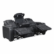 Lexicon Apex Leather Power Double Reclining Sofa with Power Headrests in Black