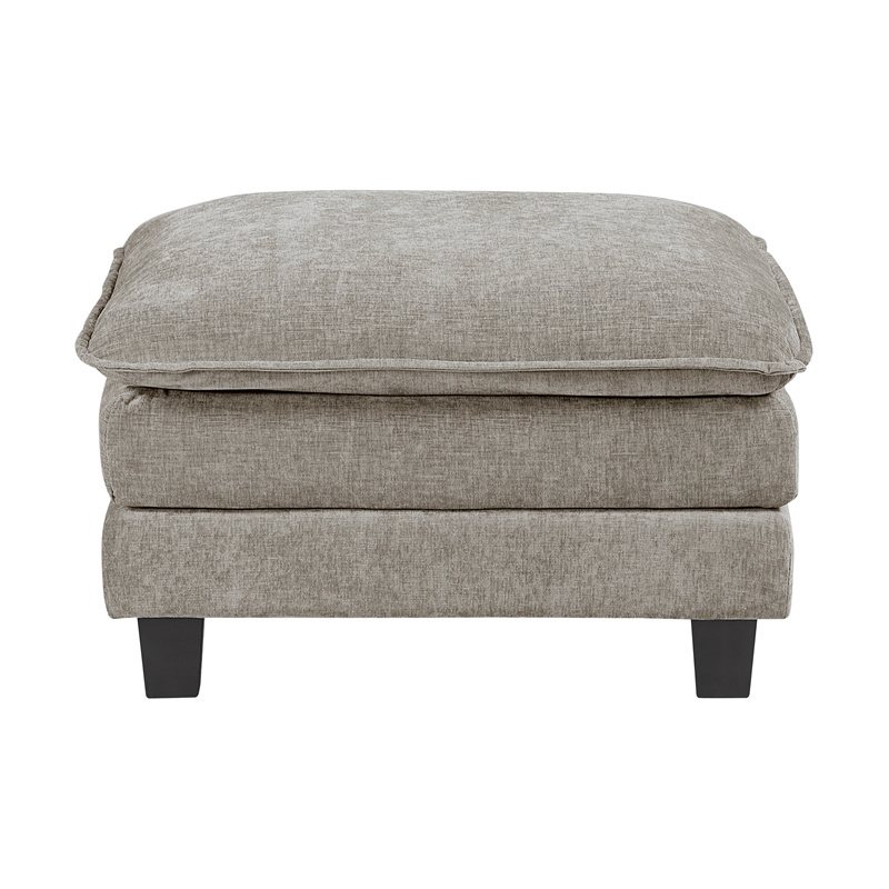 Lexicon Dublin Chenille Ottoman in Dark Pewter