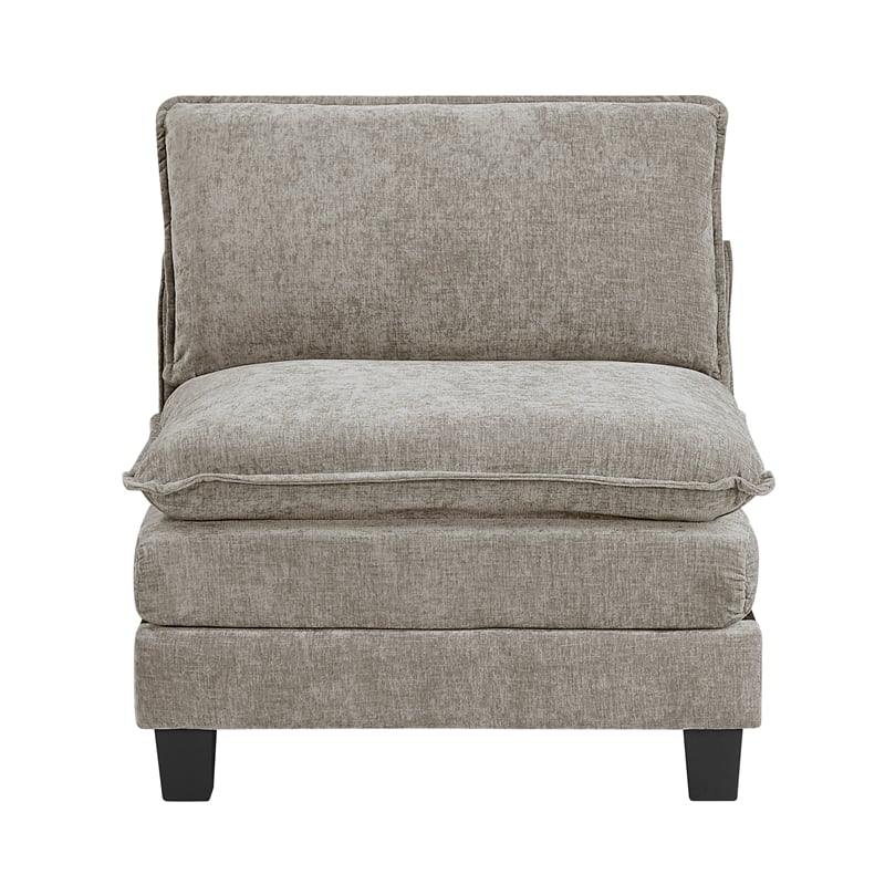Lexicon Dublin Chenille Armless Chair in Dark Pewter