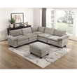 Lexicon Dublin Chenille Corner Seat in Dark Pewter