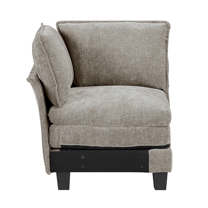 Lexicon Dublin Chenille Corner Seat in Dark Pewter