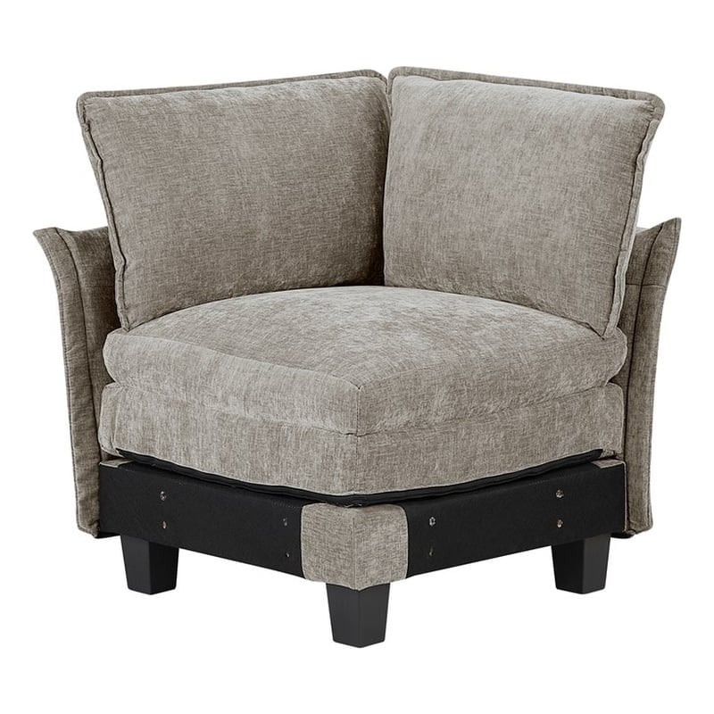 Lexicon Dublin Chenille Corner Seat in Dark Pewter