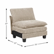Lexicon Dublin Chenille Armless Chair in Taupe