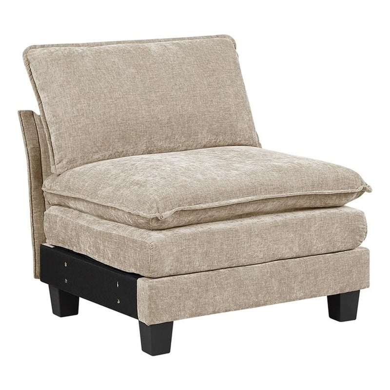 Lexicon Dublin Chenille Armless Chair in Taupe
