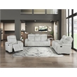 Lexicon Ronan Microfiber Reclining Chair with Storage Arm in Light Gray