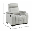 Lexicon Ronan Microfiber Reclining Chair with Storage Arm in Light Gray