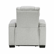 Lexicon Ronan Microfiber Reclining Chair with Storage Arm in Light Gray