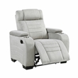Lexicon Ronan Microfiber Reclining Chair with Storage Arm in Light Gray