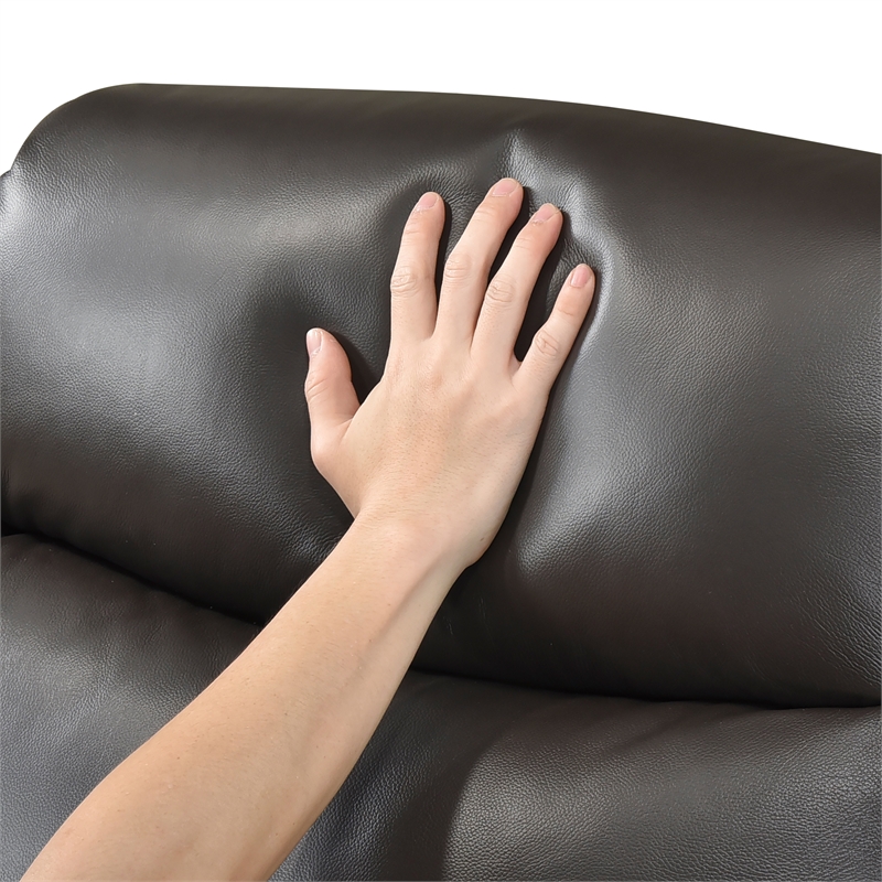 Lexicon Leif Leather Power Reclining Chair in Dark Brown