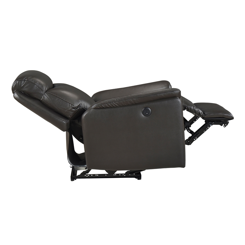 Lexicon Leif Leather Power Reclining Chair in Dark Brown