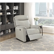 Lexicon Leif Leather Power Reclining Chair in Light Gray