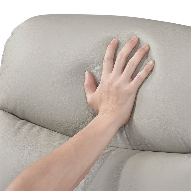 Lexicon Leif Leather Power Reclining Chair in Light Gray