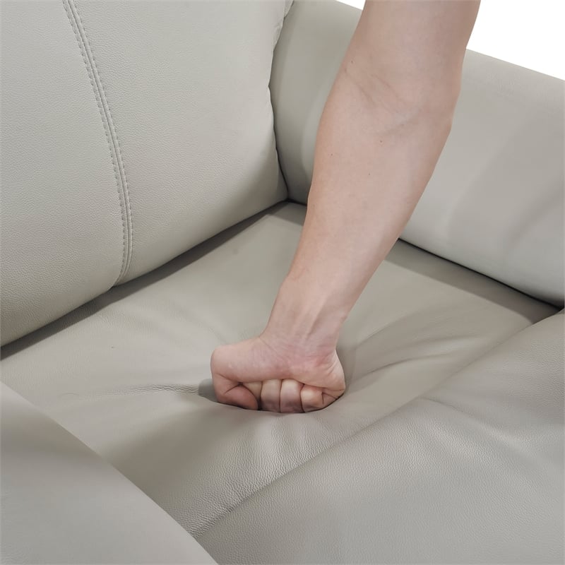 Lexicon Leif Leather Power Reclining Chair in Light Gray