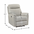 Lexicon Leif Leather Power Reclining Chair in Light Gray