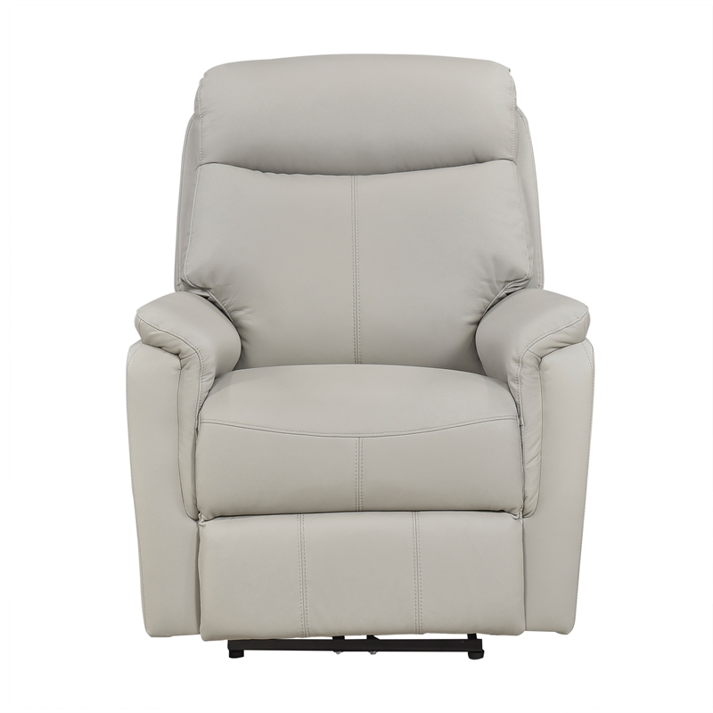 Lexicon Leif Leather Power Reclining Chair in Light Gray