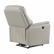 Lexicon Leif Leather Power Reclining Chair in Light Gray