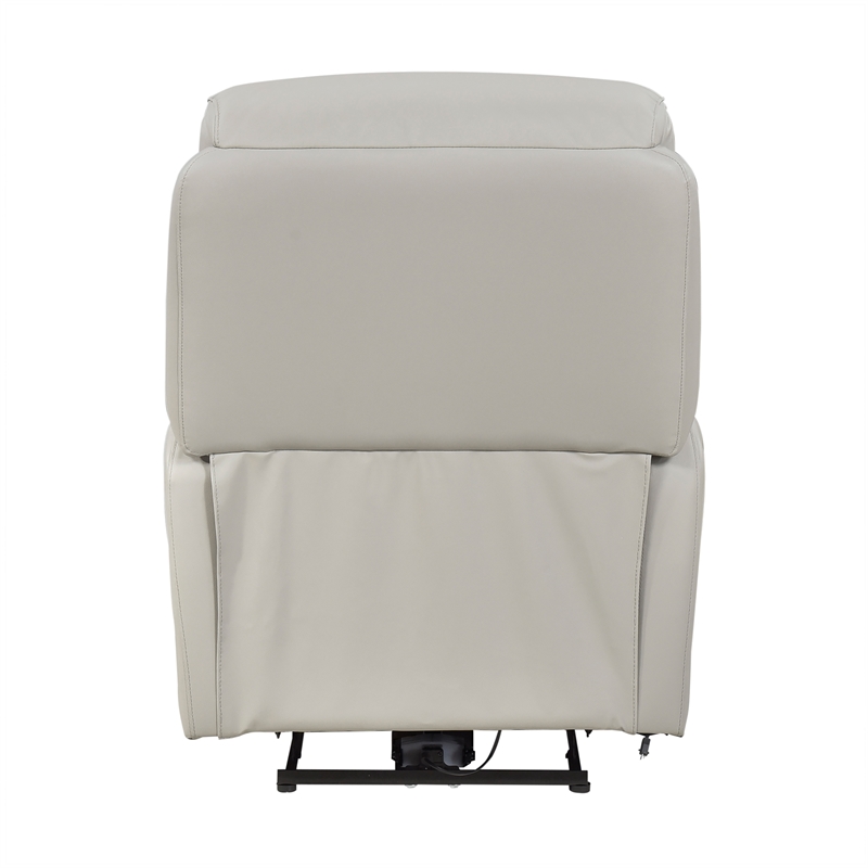 Lexicon Leif Leather Power Reclining Chair in Light Gray
